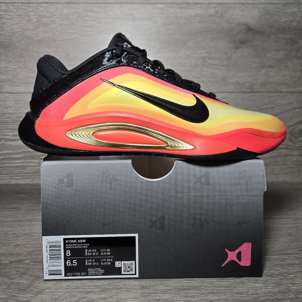 Nike Women's A'ja Wilson A'One All-Star HQ1728-001 Black/Metallic Gold Size 8